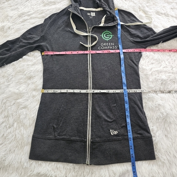 New Era Green Compass full zip long sleeve hoodie size small - Picture 6 of 8